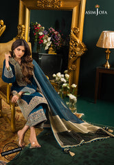 Unstitched 3PCs Heavy Embroidered Velvet Dress With Silk Trouser RL-592