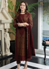 3PCs SUMMER EMBROIDERED LAWN DRESS RL-1009