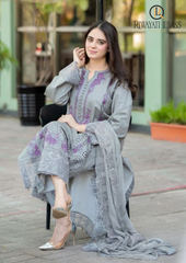 3PCs SUMMER EMBROIDERED LAWN DRESS RL-1010