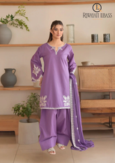 3PCs SUMMER EMBROIDERED LAWN DRESS RL-1044