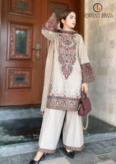 3PCs SUMMER EMBROIDERED LAWN DRESS RL-1045