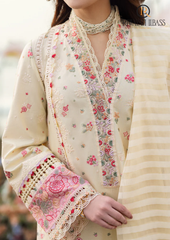 3PCs SUMMER EMBROIDERED LAWN DRESS RL-1047