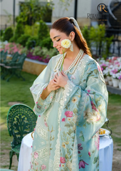 3PCs SUMMER EMBROIDERED LAWN DRESS RL-1055