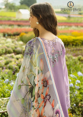 Summer Unstitched 3PCs Embroidered Lawn Dress With Digital Printed Monar Dupatta RL-318