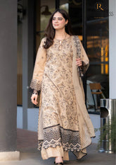 Summer Unstitched 3PCs Embroidered Lawn Dress With Embroidered Chiffon Dupatta RL-319