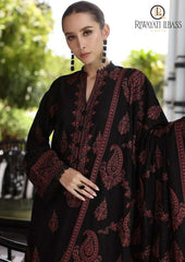 Winter Unstitched 3PCs Embroidered Dhanak Dress With Digital Printed Karandi Shawl RL-522
