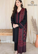 Winter Unstitched 3PCs Embroidered Dhanak Dress With Digital Printed Karandi Shawl RL-558