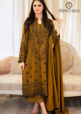 Winter Unstitched 3PCs Embroidered Dhanak Dress With Dhanak Embroidered Shawl RL-598