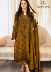 Winter Unstitched 3PCs Embroidered Dhanak Dress With Dhanak Embroidered Shawl RL-598