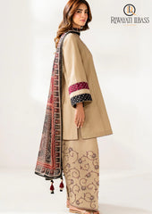 Winter Unstitched 3PCs Embroidered Dhanak Dress With Digital Printed Karandi Shawl RL-609