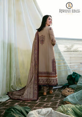 Winter Unstitched 3PCs Heavy Embroidered Dhanak Dress With Dhanak Embroidered Shawl RL-612