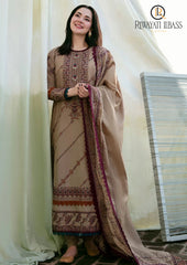 Winter Unstitched 3PCs Heavy Embroidered Dhanak Dress With Dhanak Embroidered Shawl RL-612