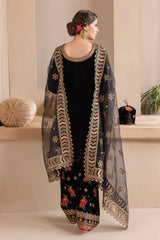 Unstitched 3PCs Embroidered Velvet Dress With Organza Embroidered Dopata RL-584