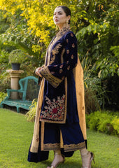 Winter Unstitched 3PCs Embroidered Velvet Dress With Organza Embroidered Dupatta RL-622