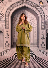 Winter Unstitched 3PCs Embroidered Dhanak Dress With Digital Printed Karandi Shawl RL-623