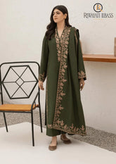 Winter Unstitched 3PCs Embroidered Dhanak Dress With Embroidered Dhanak Shawl RL-624