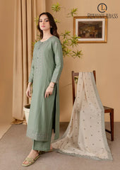 Winter Unstitched 3PCs Embroidered Dhanak Dress With Dhanak Embroidered Shawl RL-625