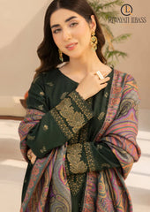 Winter Unstitched 3PCs Dhanak Embroidered Dress With Digital Printed Karandi Shawl RL-626