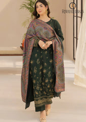 Winter Unstitched 3PCs Dhanak Embroidered Dress With Digital Printed Karandi Shawl RL-626