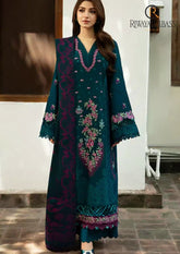 Winter Unstitched 3PCs Heavy Embroidered Dhanak Dress With Digital Printed Karandi Shawl RL-628