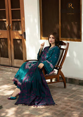 Winter Unstitched 3PCs Heavy Embroidered Dhanak Dress With Digital Printed Karandi Shawl RL-628