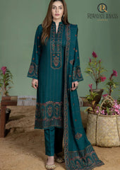 Winter Unstitched 3PCs Heavy Embroidered Dhanak Dress With Dhanak Embroidered Shawl RL-629