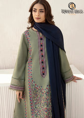 Winter Unstitched 3PCs Embroidered Khaddar Dress With Bambal Shawl RL-633