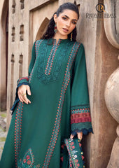 Winter Unstitched 3PCs Heavy Embroidered Dhanak Dress With Digital Printed Karandi Shawl RL-635