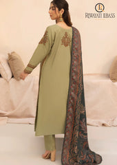 Winter Unstitched 3PCs Embroidered Dhanak Dress With Digital Printed Karandi Shawl RL-636