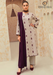 Winter Unstitched 3PCs Embroidered Dhanak Dress With Bambal Shawl RL-637