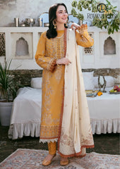 Winter Unstitched 3PCsHeavy Embroidered Dhanak Dress With Embroidered Dhanak Shawl RL-640