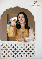 Winter Unstitched 3PCsHeavy Embroidered Dhanak Dress With Embroidered Dhanak Shawl RL-640