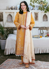 Winter Unstitched 3PCsHeavy Embroidered Dhanak Dress With Embroidered Dhanak Shawl RL-640