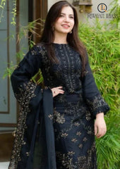 Winter Unstitched 3PCs Embroidered Dhanak Dress With Chiffon Embroidered Dupatta RL-641