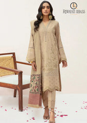 Winter Unstitched 3PCs Embroidered Dhanak Dress With Digital Printed Karandi Shawl RL-645