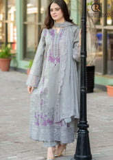 Winter Unstitched 3PCs Embroidered Dhanak Dress With Embroidered Chiffon Dupatta RL-646