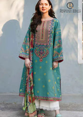 Winter Unstitched 3PCs Embroidered Dhanak Dress With Digital Printed Karandi Shawl RL-647