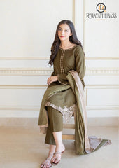 Winter Unstitched 3PCs Embroidered Dhanak Dress With Dhanak Shawl RL-648