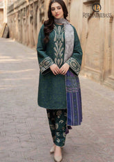 Winter Unstitched 3PCs Digital Printed Dhanak Dress With Digital Printed Karandi Shawl RL-649