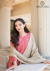 Winter Unstitched 3PCs Embroidered Dhanak Dress With Dhanak Shawl RL-649