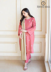 Winter Unstitched 3PCs Embroidered Dhanak Dress With Dhanak Shawl RL-649