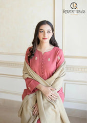 Winter Unstitched 3PCs Embroidered Dhanak Dress With Dhanak Shawl RL-649