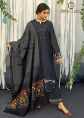 Winter Unstitched 3PCs Embroidered Dhanak Dress With Digital Printed Dhanak Shawl RL-650