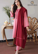 Winter Unstitched 3PCs Embroidered Dhanak Dress With Dhanak Shawl RL-650
