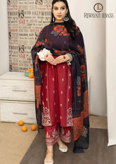 Winter Unstitched 3PCs Embroidered Dhanak Dress With Digital Printed Karandi Shawl RL-651