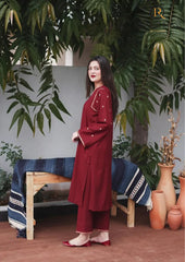 Winter Unstitched 3PCs Embroidered Dhanak Dress With Embroidered Dhanak Shawl RL-651