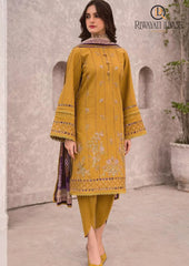 Winter Unstitched 3PCs Embroidered Dhanak Dress With Digital Printed Karandi Shawl RL-655