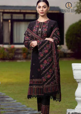 Winter Unstitched 3PCs Heavy Embroidered Dhanak Dress With Heavy Embroidered Dhanak Shawl RL-656
