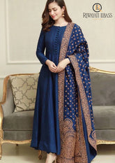 Winter Unstitched 3PCs Embroidered Dhanak Dress With Embroidered Dhanak Shawl RL-656