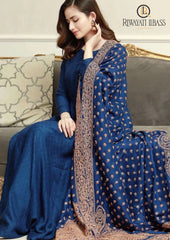 Winter Unstitched 3PCs Embroidered Dhanak Dress With Embroidered Dhanak Shawl RL-656